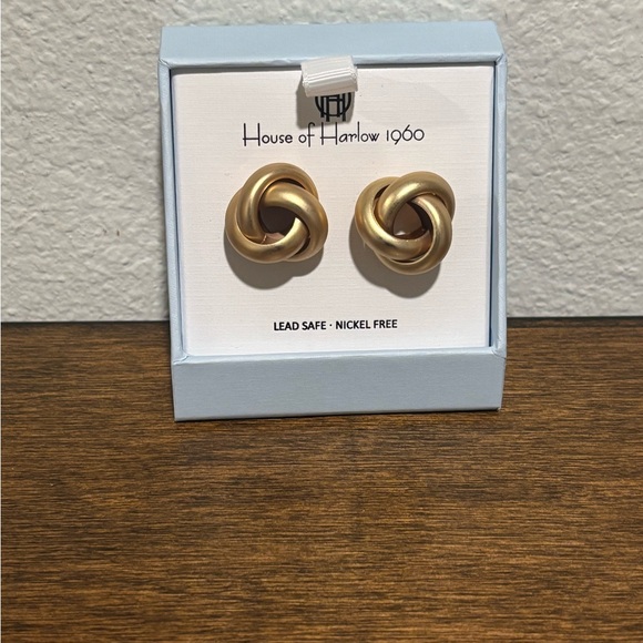 House of Harlow 1960 Jewelry - House of Harlow 1960 Knot Gold Tone Earrings